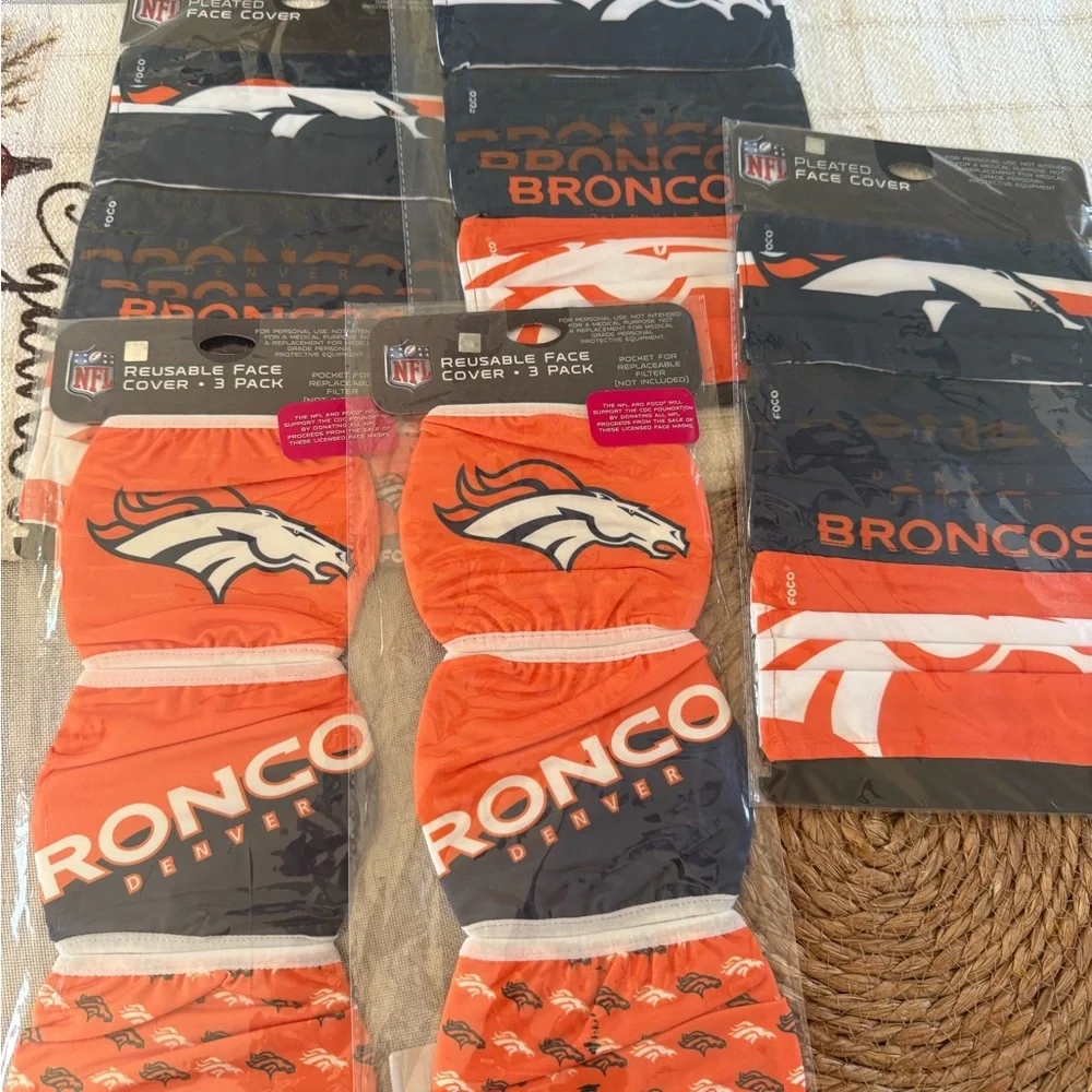 NFL Denver Broncos Orange and Navy Face Masks